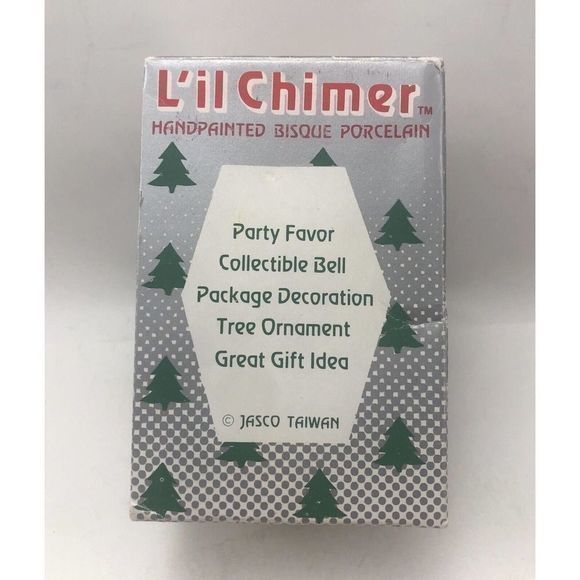 Vintage Lil Chimers‎ Christmas Ornament Bell Jasco Bisque Porcelain Mouse 1985 - Picture 3 of 12